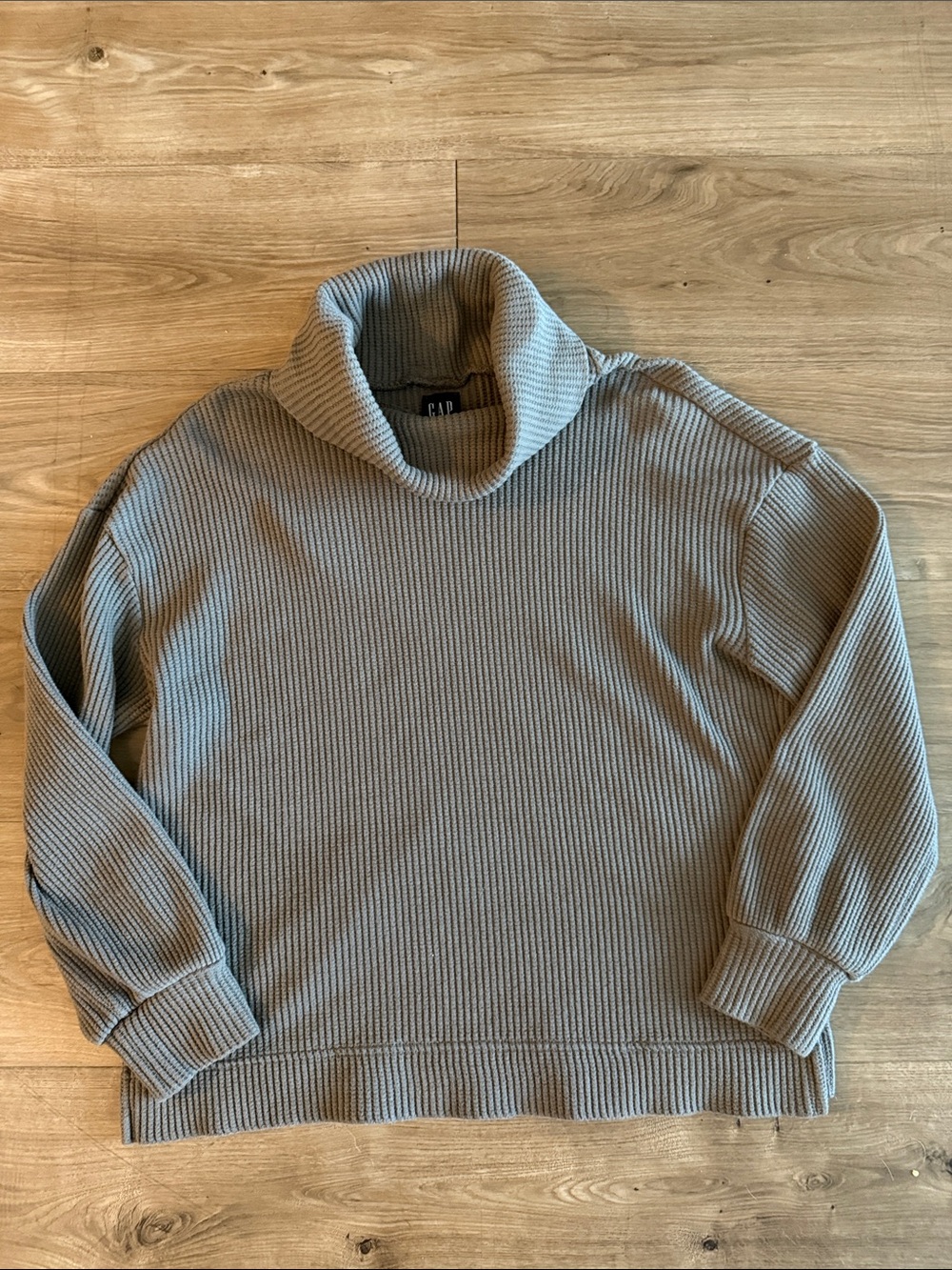 GAP Womens Taupe Ribbed Turtleneck Pullover